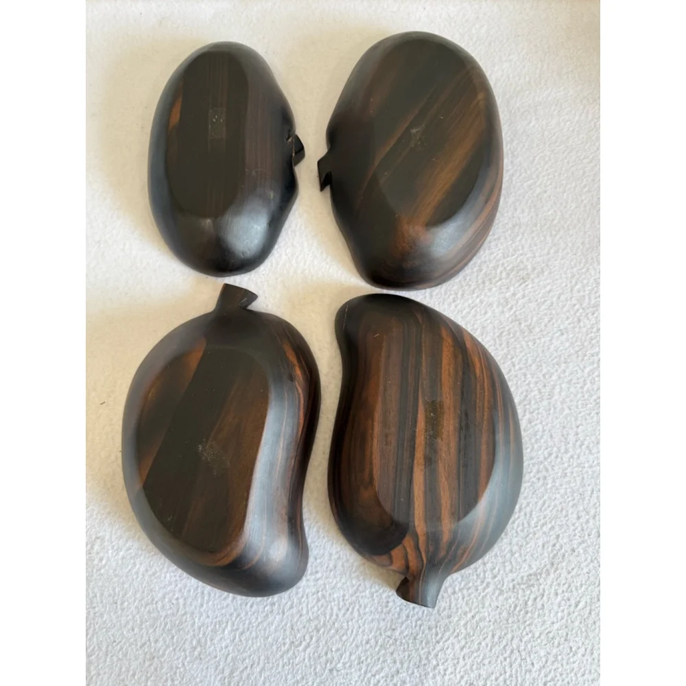 Vintage Unbranded Wooden Fruit chili pepper Shaped appetizer Bowls Set Brown
